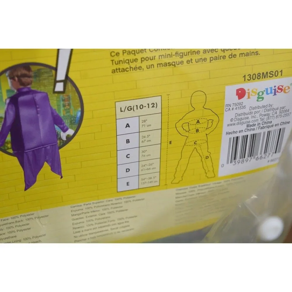 New LEGO Batman Movie The Joker Halloween Costume Kids Size L/G (10-12) Disguise - Picture 7 of 9